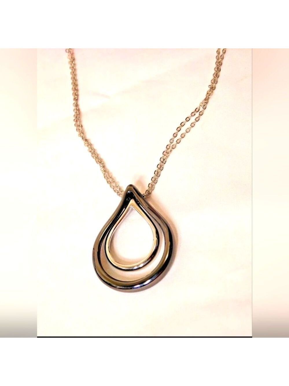 Lia Sophia Double Dip Pendant Necklace, 18-21", NWOT